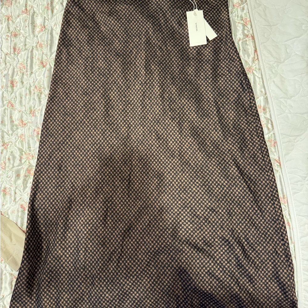 Vince Brown Geometric Maxi Skirt